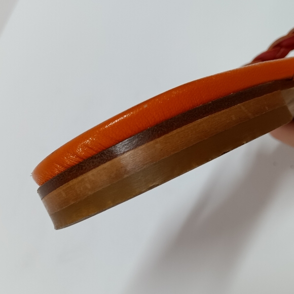 ** SINGLE LEFT SHOE ** Brighton Cassidy Leather Sandal Thong Orange - Picture 7 of 12